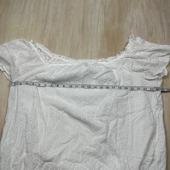 Lane Bryant White Short Sleeve Casual Textured Off Shoulder Summer Top 22/24 - Picture 6 of 14